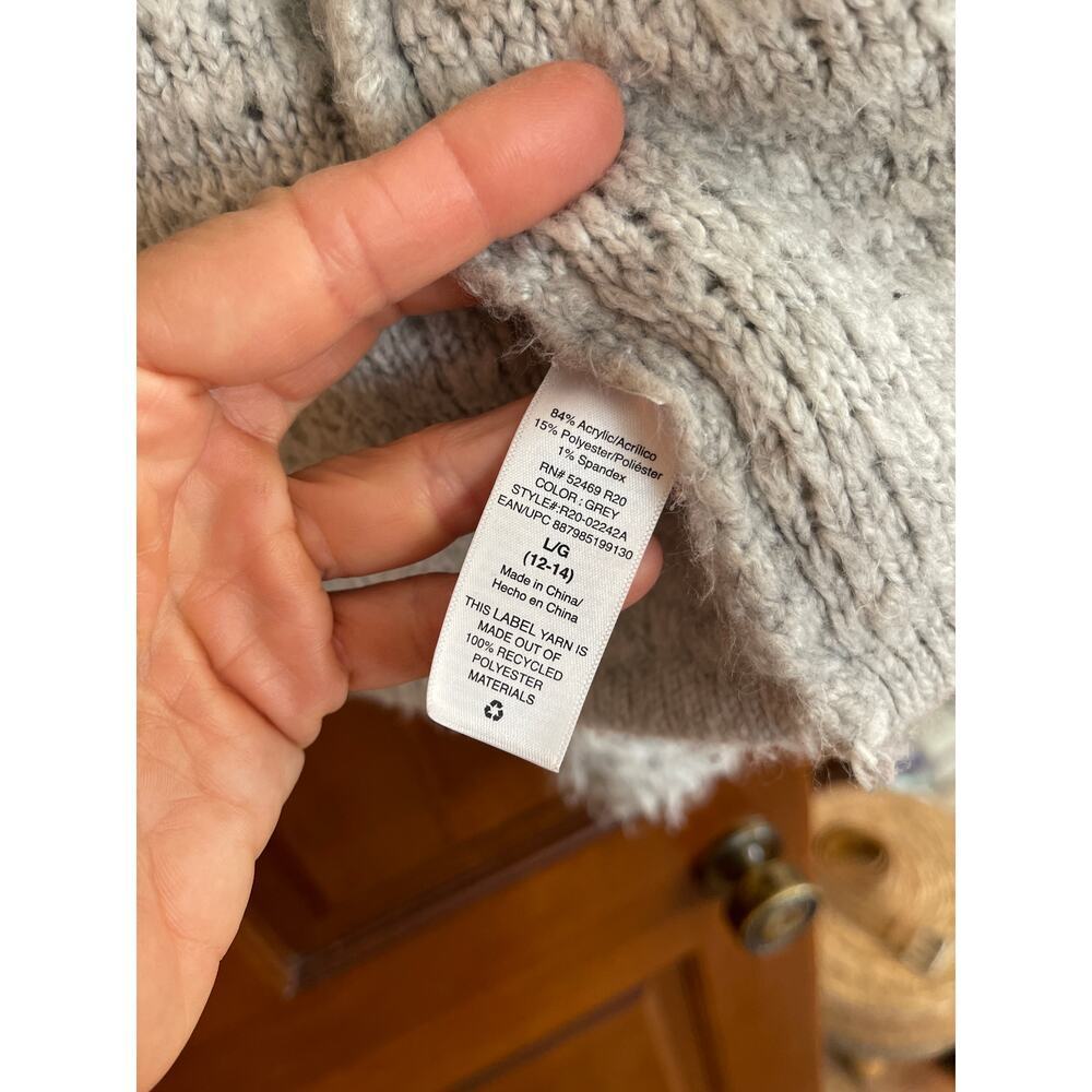 SCOOP WYELASH RIBBONED KNIT CARDIGAN SILVER SIZE L - Picture 6 of 7